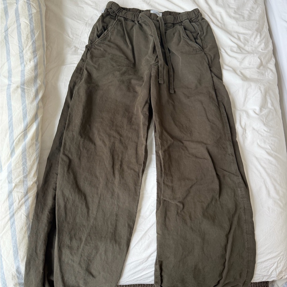 Citizens Of Humanity Olive Green pull on drawstring Trousers